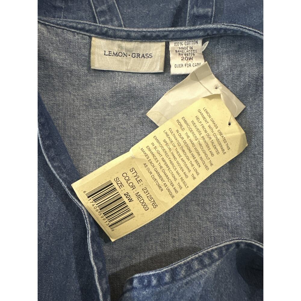 NWT Lemon Grass 90s Denim Vest Embroidered Plus Size 20W 20 Teacher Educator - Picture 8 of 14